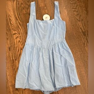 Blue Boutique Linen Romper NWT